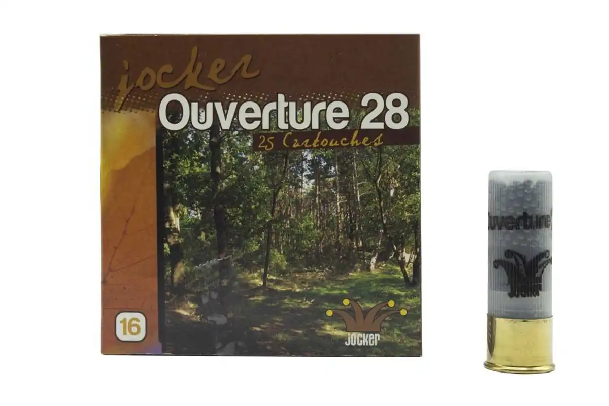 BOITE DE 25 CARTOUCHES JOCKER OUVERTURE 16/67 28 BG PB8