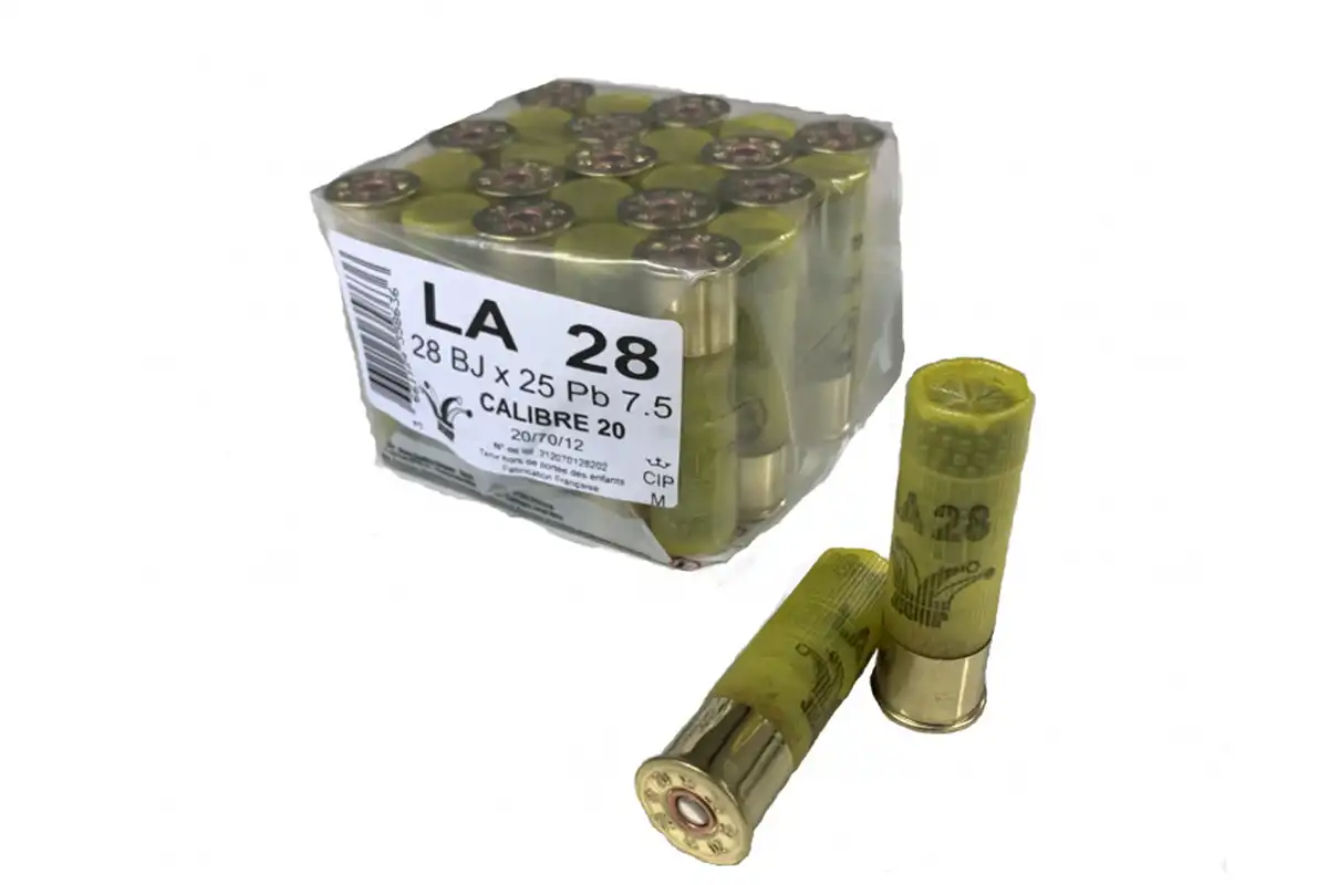 SACHET DE 25 CARTOUCHES JOCKER LA 28 CAL 20/70 PB 7.5