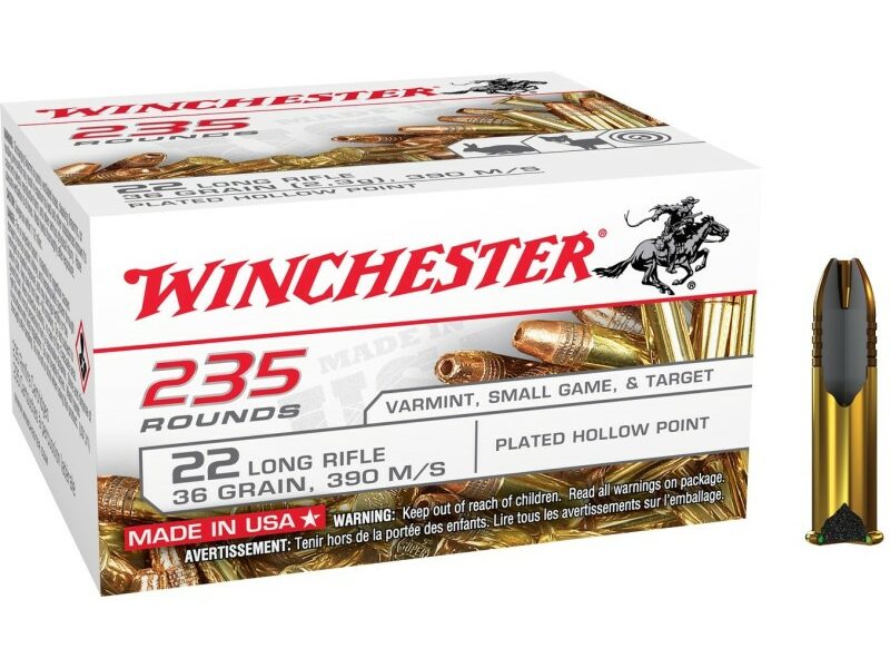 CARTOUCHE WINCHESTER PLATED HOLLOW POINT 36GR X 235