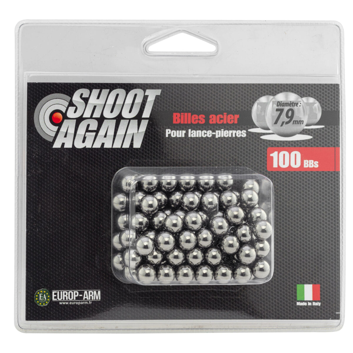 BLISTER DE 100 BILLES ACIER 7.9 MM