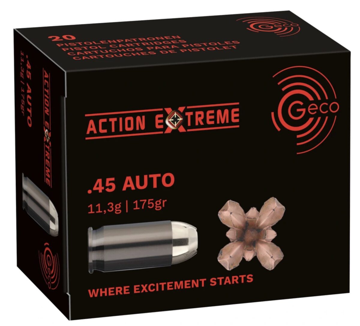 CARTOUCHE GECO 45 AUTO 11.3G ACTION EXTREME X20
