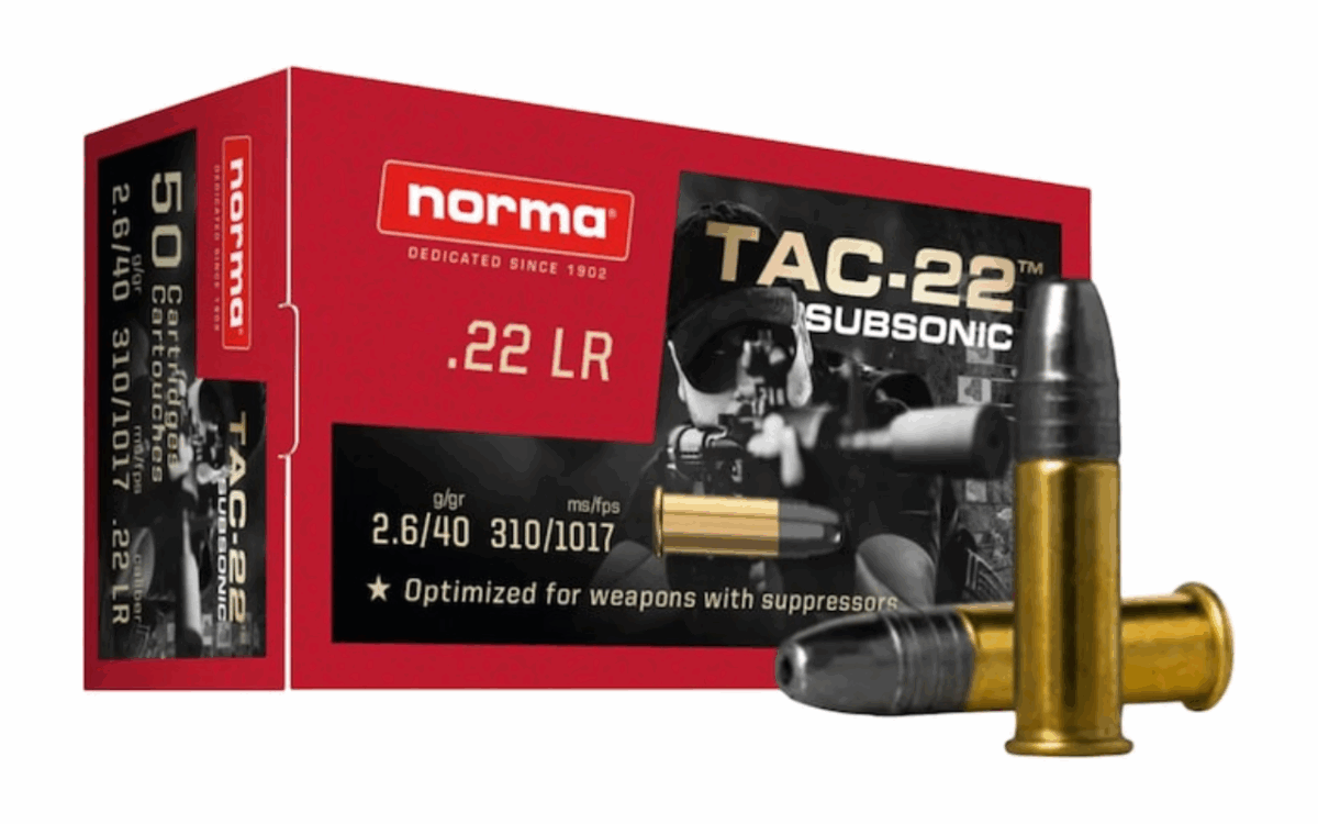 CARTOUCHE NORMA 22LR TAC 22 SUBSONIC 40GR X500