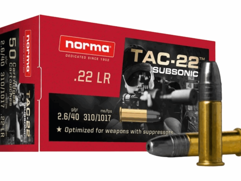 CARTOUCHE NORMA 22LR TAC 22 SUBSONIC 40GR