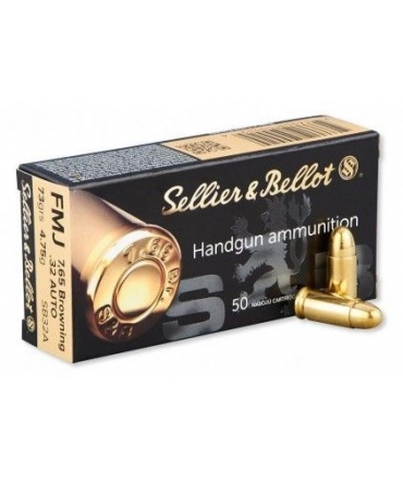 CARTOUCHE SELLIER BELLOT 32 ACP (7.65) FMJ 4.75 73 GRS X1000