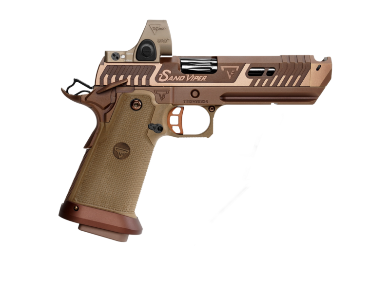 Pistolet Taran Tactical TTI Sand Viper comp avec Trijicon SRO